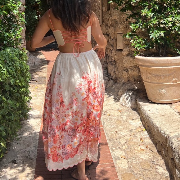 Zimmermann Devi Scalloped Cutout Midi Dress - Picture 3 of 8